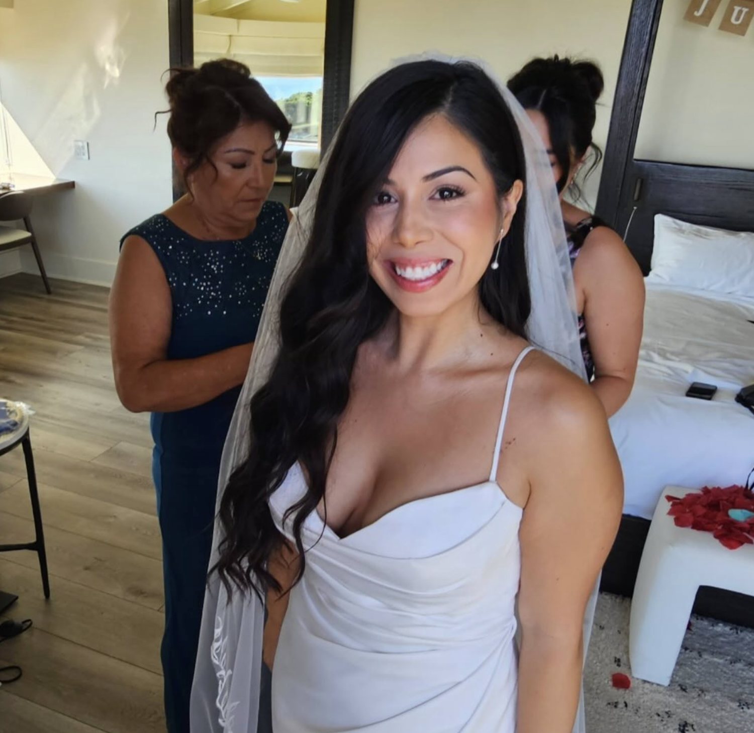 Bay Area bridal makeup by Andrea — a bride with soft, radiant glam on her wedding day