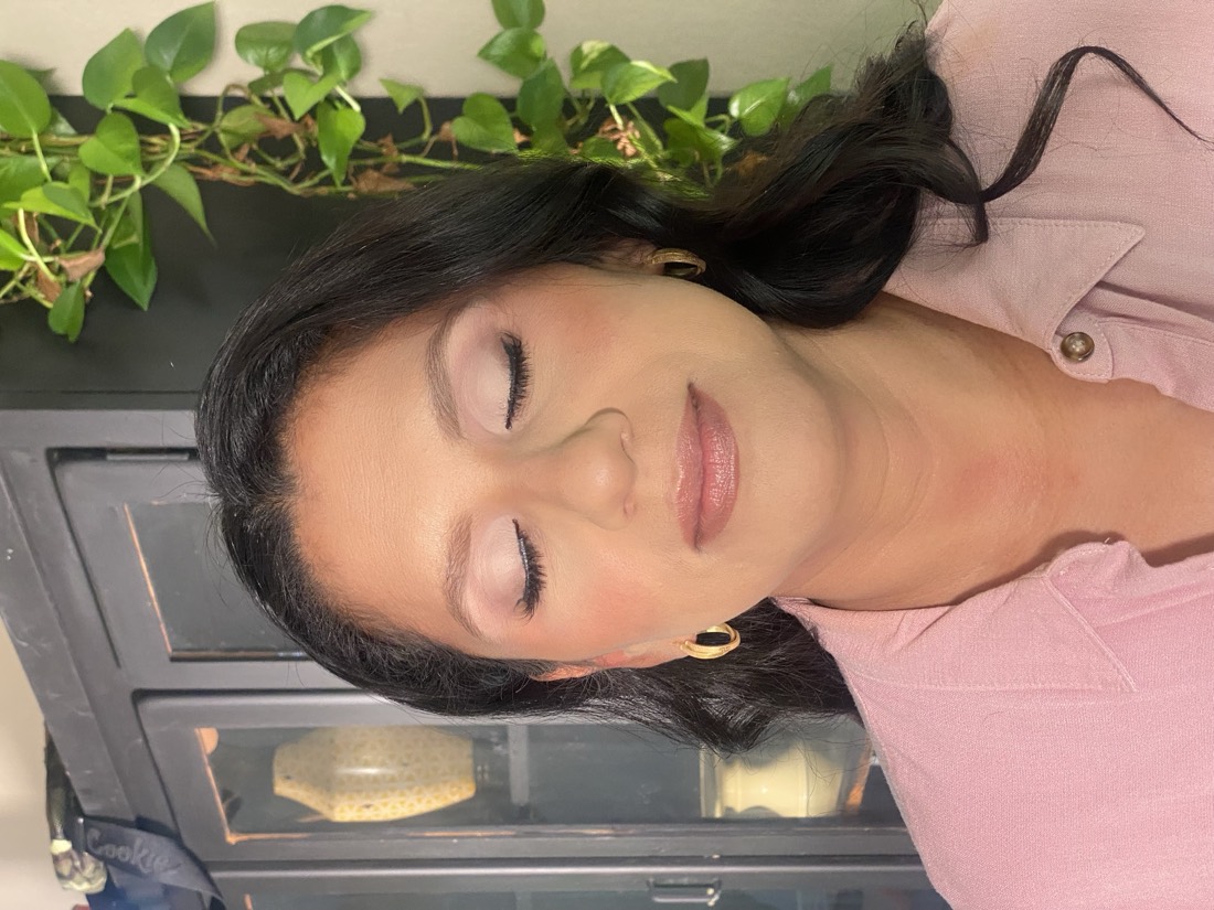 Shimmer eye makeup detail with lashes, Bay Area